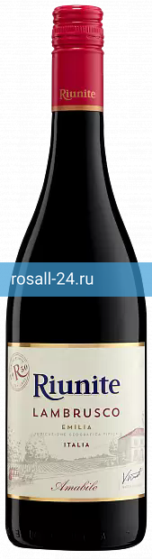 Фото 11 - Игристое вино Riunite Lambrusco Emilia 0.75 л полусладкое красное